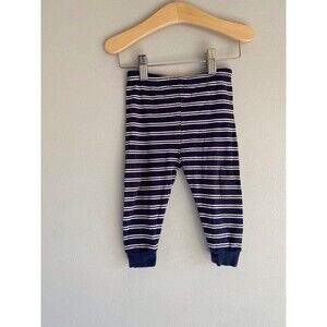 Carter's Blue & White Striped 100% Cotton Pull On Jogger Pants Size 12 Months